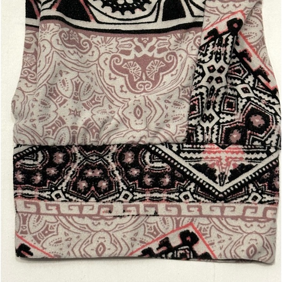 Kiss Pull On Stretch Pants Gathered Yoke Tapered Legs Pink Black - Picture 3 of 4